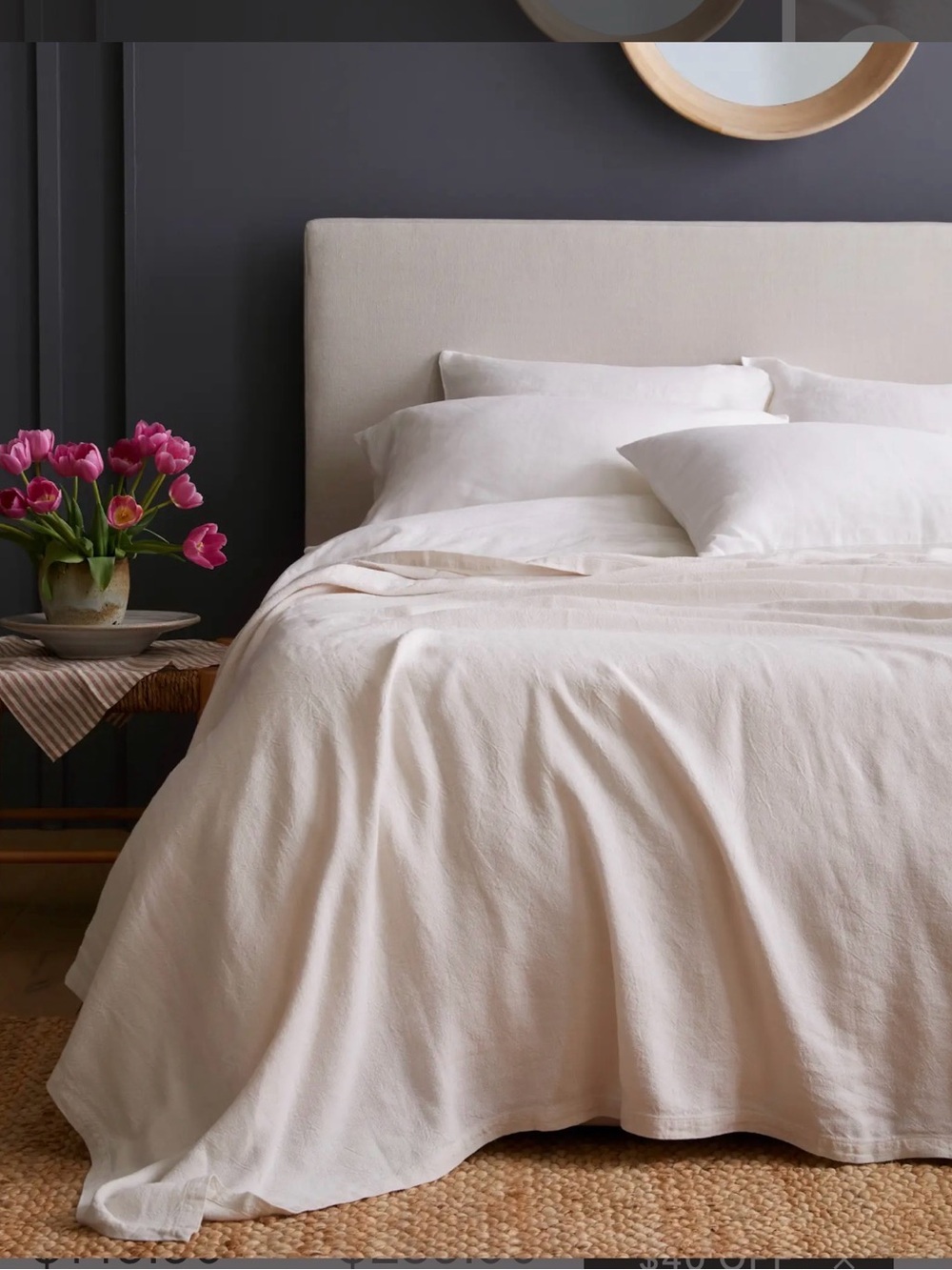 Quince Vintage Wash European Linen King Bed Cover